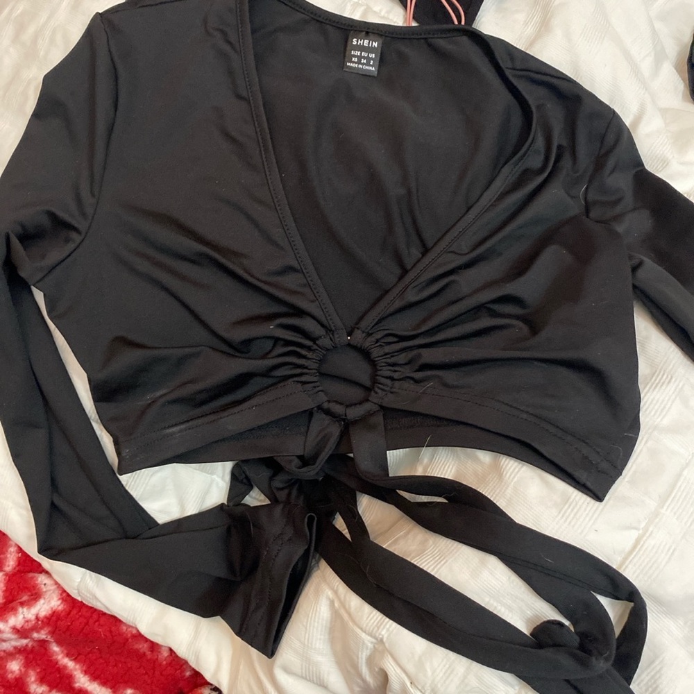 Long sleeve wrap top